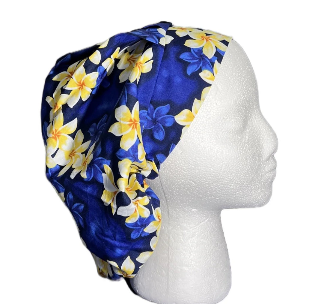 Blue Hawaiian Floral Bonnet
