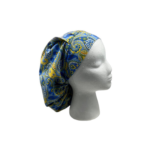 Blue & Yellow Paisley Bonnet