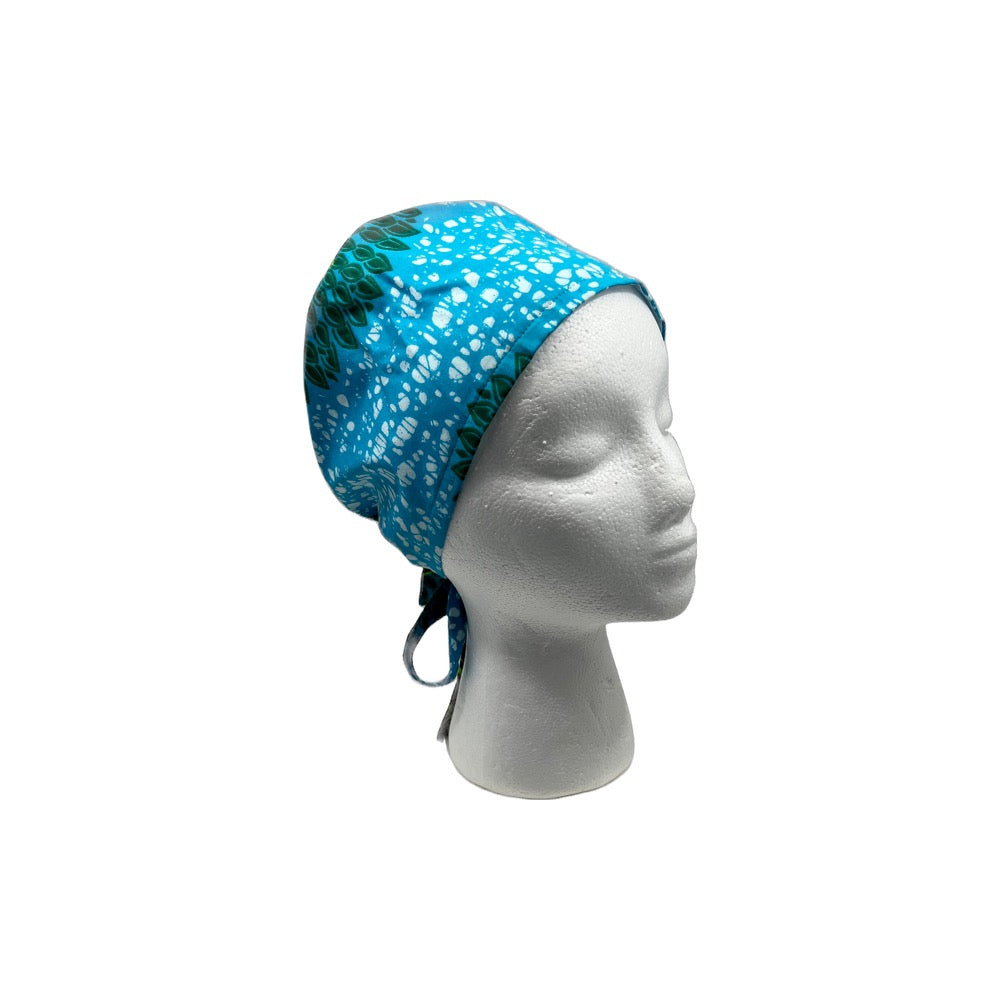 Turquoise Flower Surgical Cap